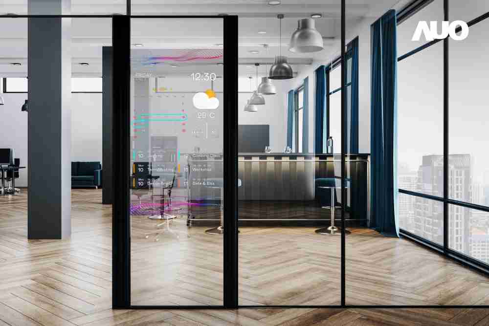 60吋Micro LED透明窗屏显示器，，，可依需求调整并延伸应用于不同场域，，，包括汽车侧窗或家庭玄关、、智慧橱窗、、、、商业展示等面向，，提供丰富的信息娱乐内容