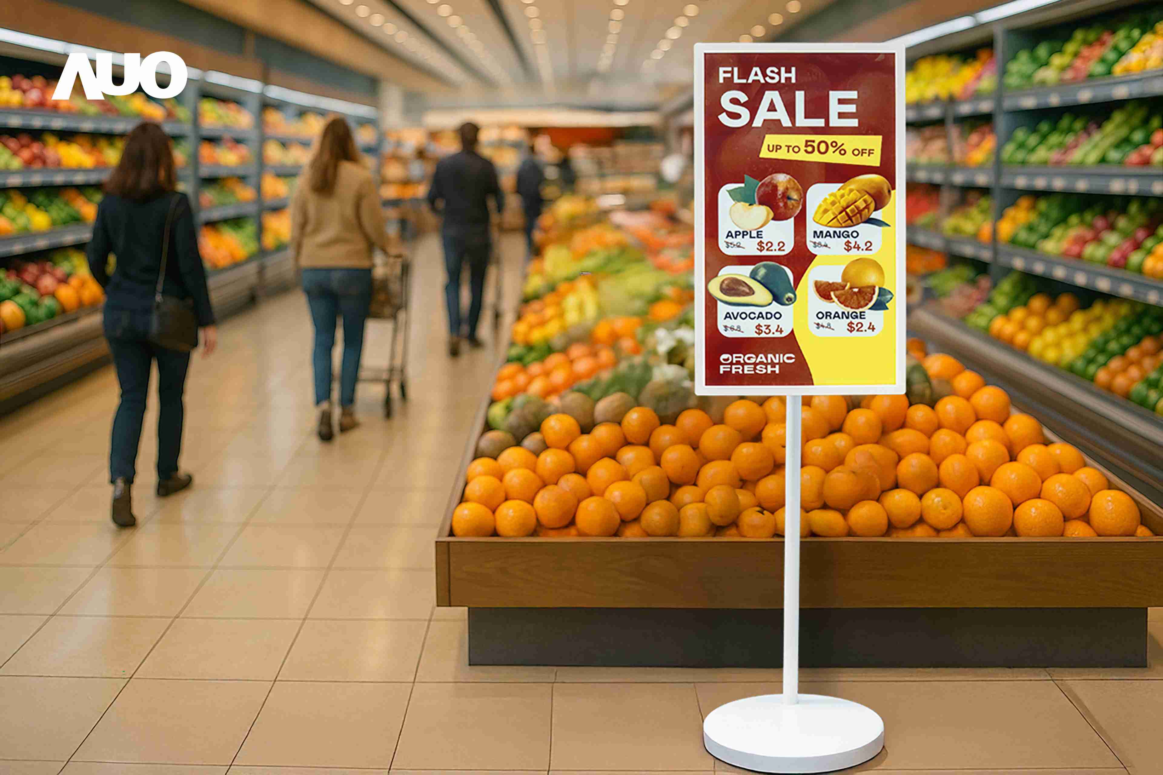 达擎首亮相低功耗、、、全彩的〝aecoPost电子纸解决方案〞，，仅在更新画面时需要微量的电力驱动，，无需布建电线的便捷设计，，，，使其可灵活应用、、、、随意置放，，，，并可透过云端或行动装置app，，，轻松管理及排程广告内容，，，，晋升店头营销利器。。